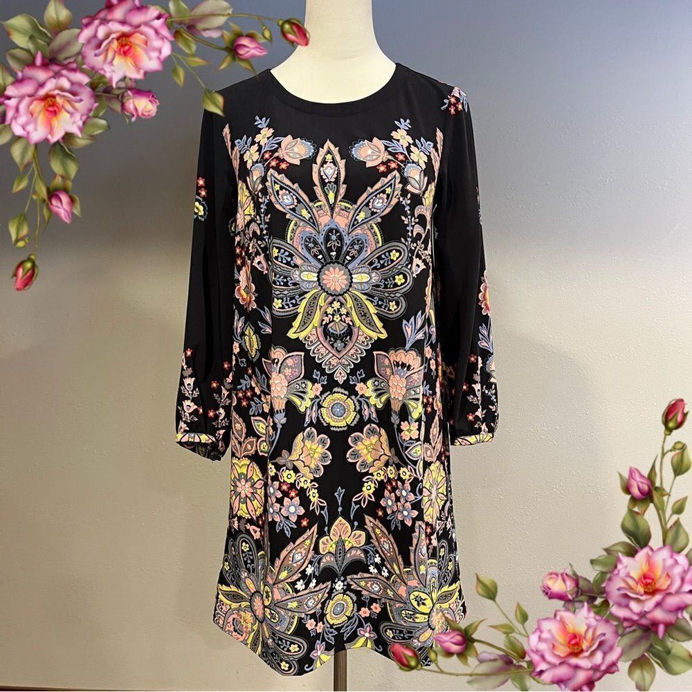 Loft Longโ sleeve Floral Dress sizeโExtra Small